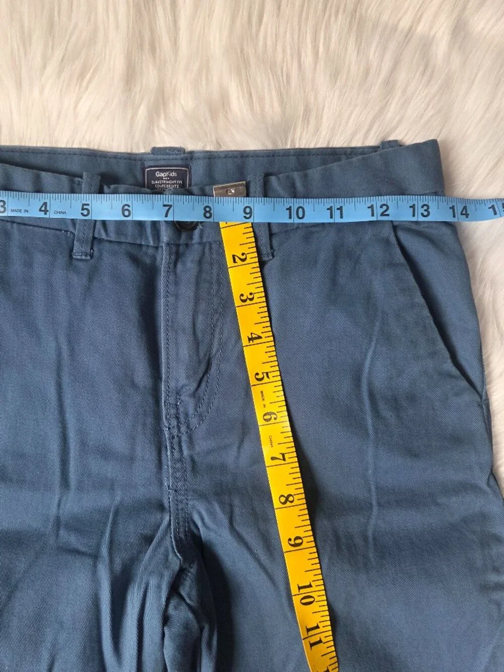 GapKids Boys' Slim Straight Fit Blue Stretch Skinny Khaki Chino Pants Size 14